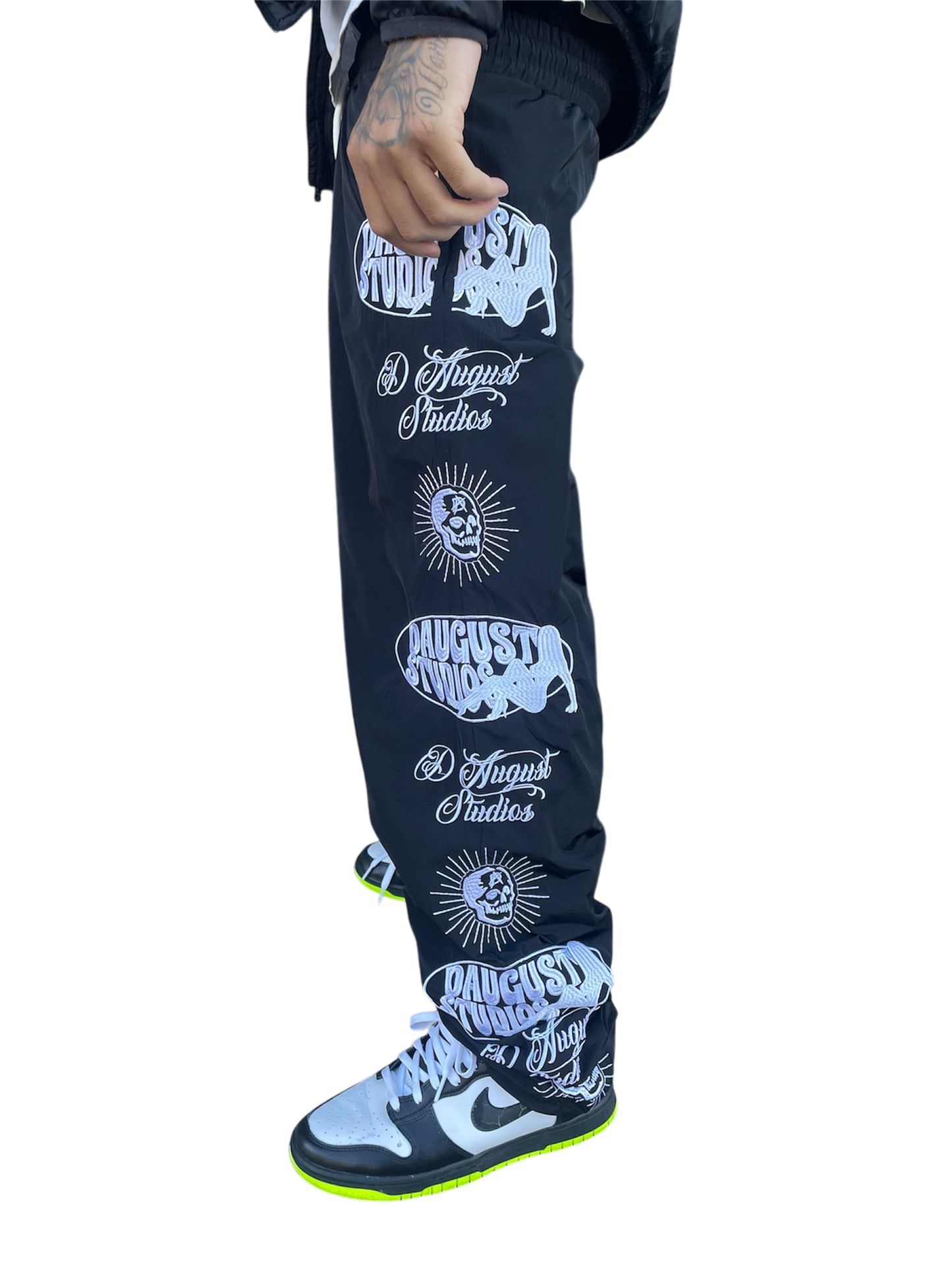 “BLACK” NYLON SWEATS